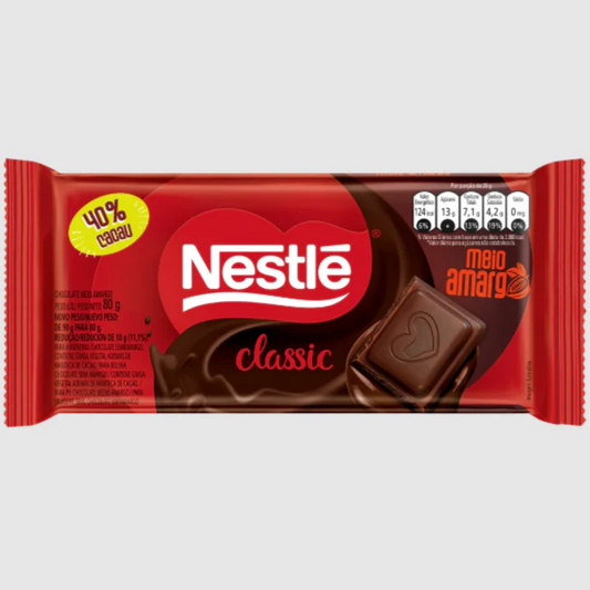 CHOCOLATE NESTLE CLASSIC MEIO AMARGO 80G