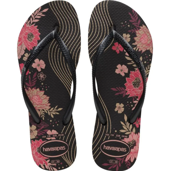 HAVAIANAS SLIM ORGANIC PRETO/PRETO 39/40